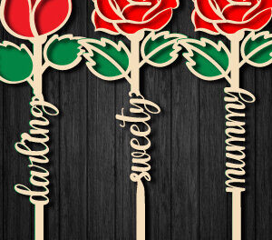 Intra απο ξύλο plywood 3mm-4mm πάχος – Valentine Rose Cut Επεξεργάσιμο Κείμενο1304 Δίασταση  20x20 cm INTRAFABR-113985793