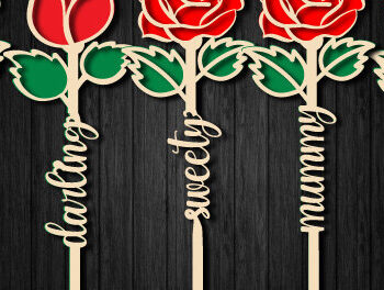 Intra απο ξύλο plywood 3mm-4mm πάχος – Valentine Rose Cut Επεξεργάσιμο Κείμενο1304 Δίασταση  20x20 cm INTRAFABR-113985793 - Image 1