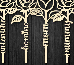 Intra απο ξύλο plywood 3mm-4mm πάχος – Valentine Rose Cut με κείμενο 1256 Δίασταση  20x20 cm INTRAFABR-112938546