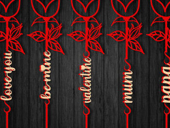 Intra απο ξύλο plywood 3mm-4mm πάχος – Valentine Rose Cut με κείμενο 1258 Δίασταση  20x20 cm INTRAFABR-112941135 - Image 3