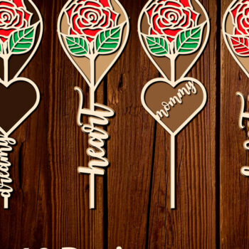 Intra απο ξύλο plywood 3mm-4mm πάχος – Πακέτο δώρου κομμένα με λέιζερ Roses Valentine Δίασταση  20x20 cm INTRAFABR-57615548 - Image 3