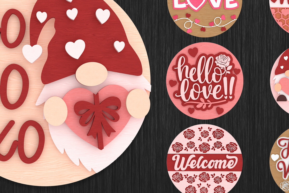 Intra απο ξύλο plywood 3mm-4mm πάχος – Πακέτο στρογγυλής πινακίδας Αγίου Βαλεντίνου Δίασταση  20x20 cm INTRAFABR-109938567