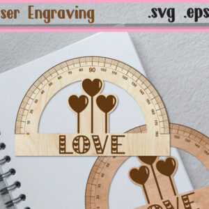 Intra απο ξύλο plywood 3mm-4mm πάχος – Valentine Ruler Arch - Ruler Protactor Δίασταση  20x20 cm INTRAFABR-113025933