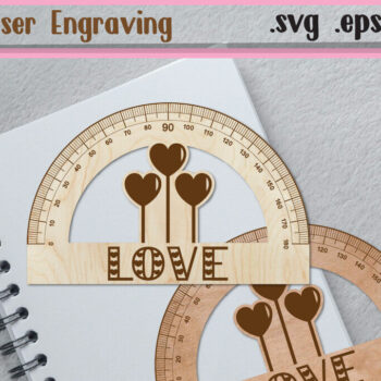 Intra απο ξύλο plywood 3mm-4mm πάχος – Valentine Ruler Arch - Ruler Protactor Δίασταση  20x20 cm INTRAFABR-113025933 - Image 1