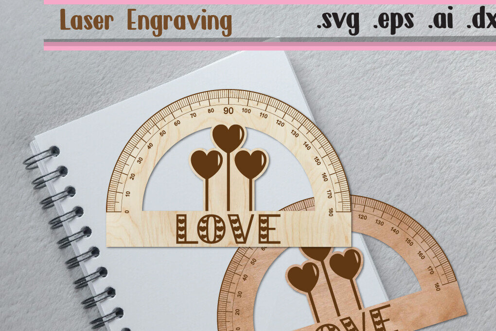 Intra απο ξύλο plywood 3mm-4mm πάχος – Valentine Ruler Arch - Ruler Protactor Δίασταση  20x20 cm INTRAFABR-113025933