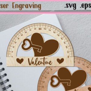 Intra απο ξύλο plywood 3mm-4mm πάχος – Valentine Ruler Arch - Ruler Protactor Δίασταση  20x20 cm INTRAFABR-113300657