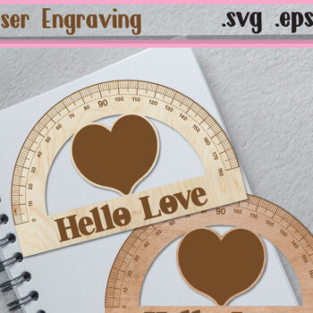 Intra απο ξύλο plywood 3mm-4mm πάχος – Valentine Ruler Arch - Ruler Protactor Δίασταση  20x20 cm INTRAFABR-112727893 - Image 1