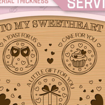 Intra απο ξύλο plywood 3mm-4mm πάχος – Δίσκος σερβιρίσματος Valentine Πακέτο Laser Cu Δίασταση  20x20 cm INTRAFABR-85846681 - Image 4