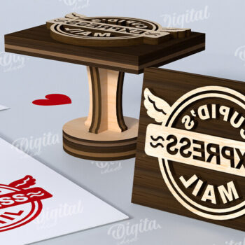 Intra απο ξύλο plywood 3mm-4mm πάχος – Σφραγίδα Αγίου Βαλεντίνου. Αγαπήστε το Δίασταση  20x20 cm INTRAFABR-114873501 - Image 1