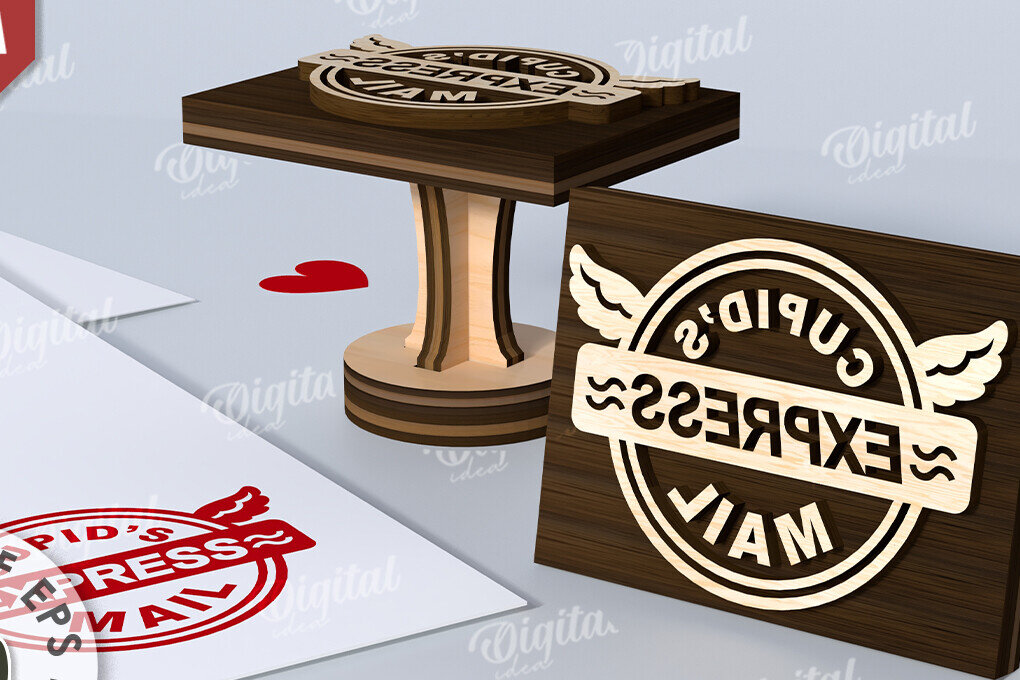 Intra απο ξύλο plywood 3mm-4mm πάχος – Σφραγίδα Αγίου Βαλεντίνου. Αγαπήστε το Δίασταση  20x20 cm INTRAFABR-114873501