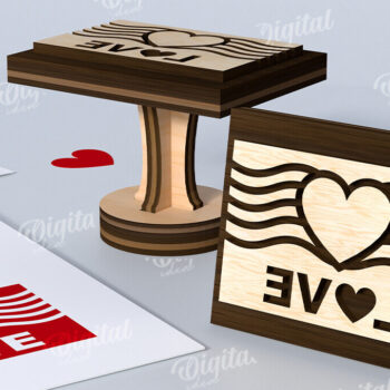 Intra απο ξύλο plywood 3mm-4mm πάχος – Σφραγίδα Αγίου Βαλεντίνου. Αγαπήστε το Δίασταση  20x20 cm INTRAFABR-114873507 - Image 1