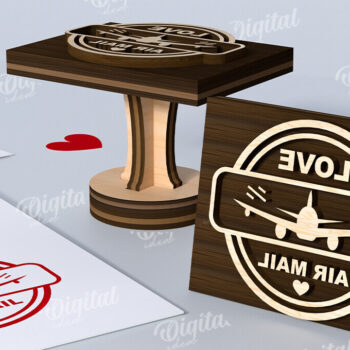 Intra απο ξύλο plywood 3mm-4mm πάχος – Σφραγίδα Αγίου Βαλεντίνου. Αγαπήστε το Δίασταση 20x20 cm INTRAFABR-114873521 - Image 1