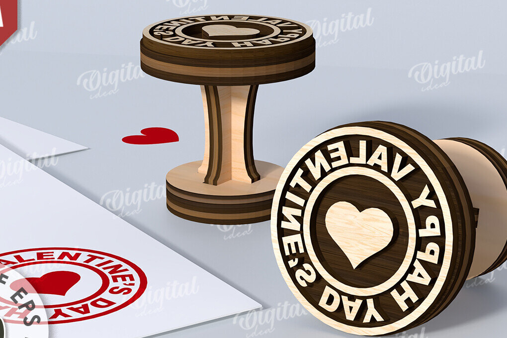 Intra απο ξύλο plywood 3mm-4mm πάχος – Σφραγίδα Αγίου Βαλεντίνου. Αγαπήστε το Δίασταση  20x20 cm INTRAFABR-114873410