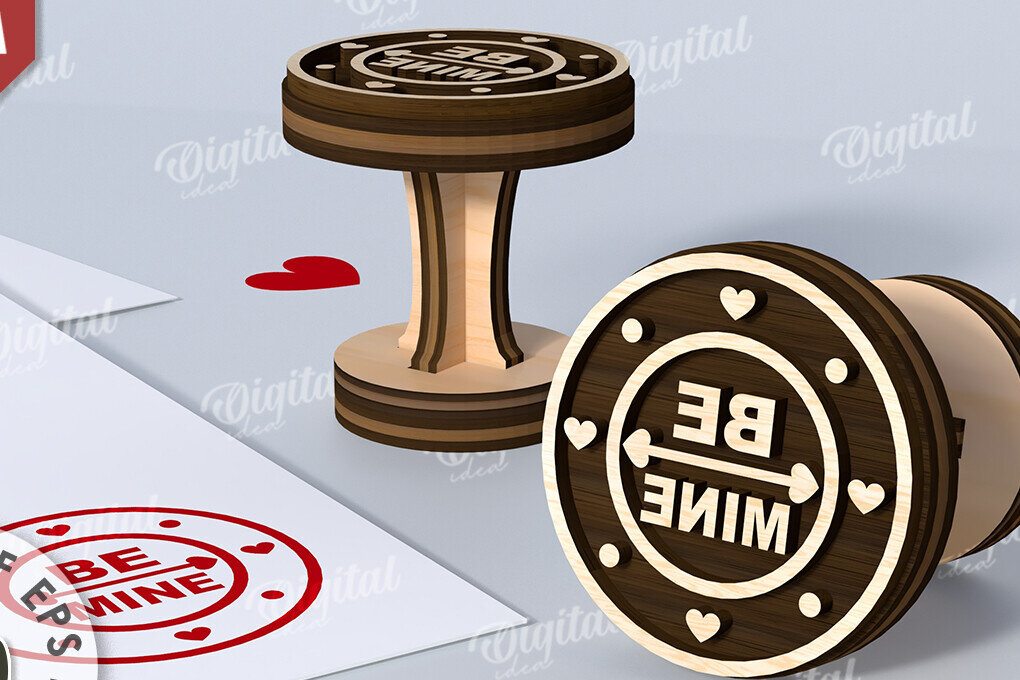 Intra απο ξύλο plywood 3mm-4mm πάχος – Σφραγίδα Αγίου Βαλεντίνου. Αγαπήστε το Δίασταση  20x20 cm INTRAFABR-114873442