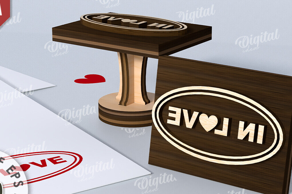 Intra απο ξύλο plywood 3mm-4mm πάχος – Σφραγίδα Αγίου Βαλεντίνου. Αγαπήστε το Δίασταση  20x20 cm INTRAFABR-114873473