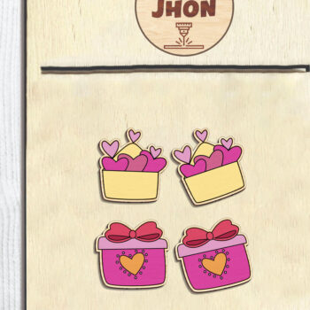 Intra απο ξύλο plywood 3mm-4mm πάχος – Σκουλαρίκια Valentine Stud Δίασταση  5x5 cm INTRAFABR-97026382 - Image 2