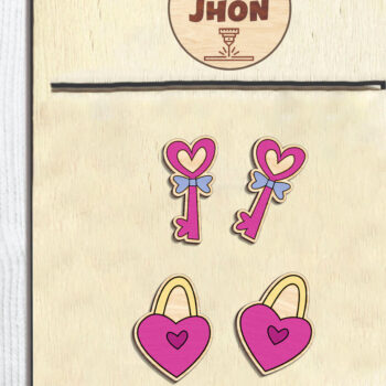 Intra απο ξύλο plywood 3mm-4mm πάχος – Σκουλαρίκια Valentine Stud Δίασταση  5x5 cm INTRAFABR-97026382 - Image 4