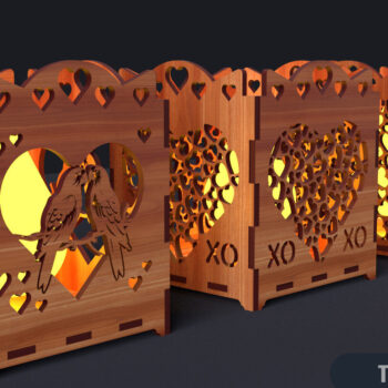 Intra απο ξύλο plywood 3mm-4mm πάχος – Πακέτο κοπής με λέιζερ Valentine Candel Δίασταση  20x20 cm INTRAFABR-90041174 - Image 4