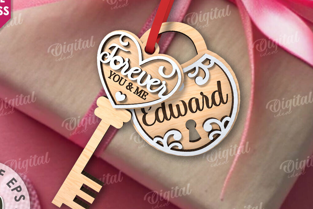 Intra απο ξύλο plywood 3mm-4mm πάχος – Valentine Tag Κλείδωμα και κλειδί κοπής με λέιζερ Δίασταση  20x20 cm INTRAFABR-110669264