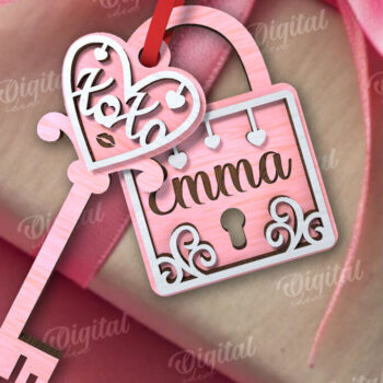 Intra απο ξύλο plywood 3mm-4mm πάχος – Valentine Tag Κλείδωμα και κλειδί κοπής με λέιζερ Δίασταση  20x20 cm INTRAFABR-110669305 - Image 1