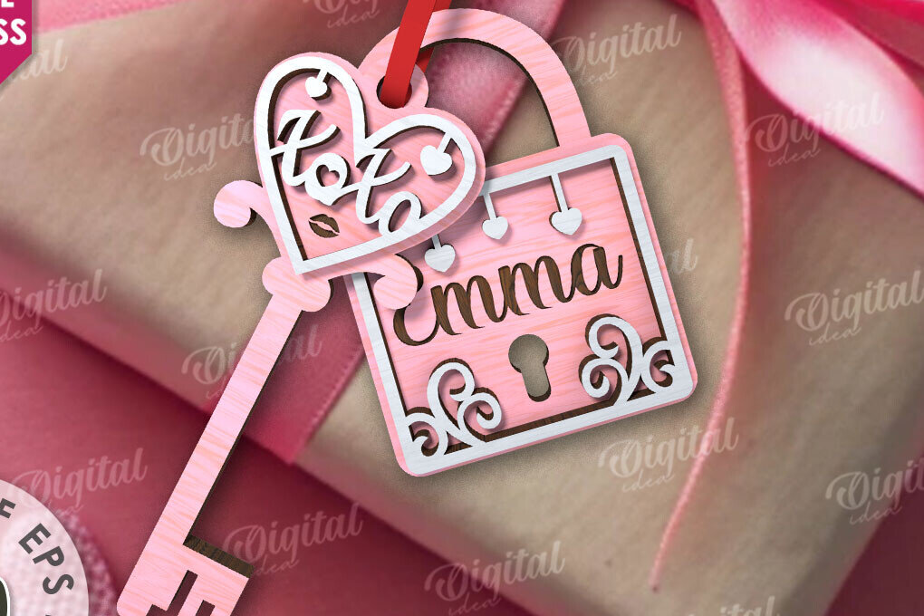 Intra απο ξύλο plywood 3mm-4mm πάχος – Valentine Tag Κλείδωμα και κλειδί κοπής με λέιζερ Δίασταση  20x20 cm INTRAFABR-110669305