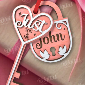 Intra απο ξύλο plywood 3mm-4mm πάχος – Valentine Tag Κλείδωμα και κλειδί κοπής με λέιζερ Δίασταση  20x20 cm INTRAFABR-110669472