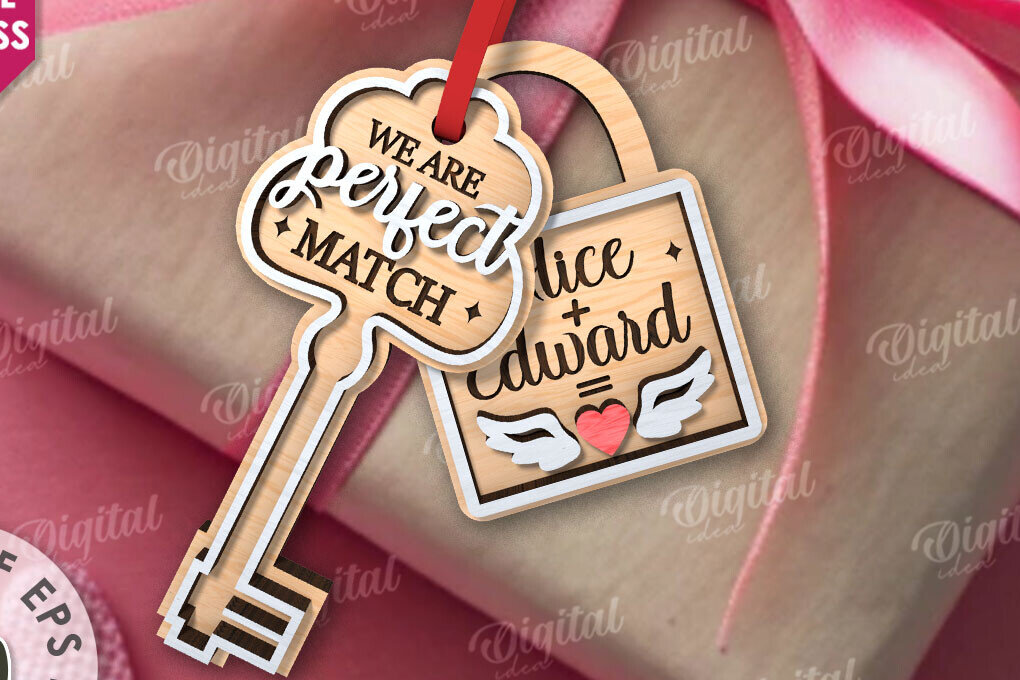 Intra απο ξύλο plywood 3mm-4mm πάχος – Valentine Tag Κλείδωμα και κλειδί κοπής με λέιζερ Δίασταση  20x20 cm INTRAFABR-110669592