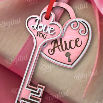 Intra απο ξύλο plywood 3mm-4mm πάχος – Valentine Tag Κλείδωμα και κλειδί κοπής με λέιζερ Δίασταση  20x20 cm INTRAFABR-110669202 - Image 1