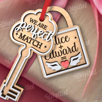 Intra απο ξύλο plywood 3mm-4mm πάχος – Πακέτο λέιζερ κλειδαριάς και κλειδιού με ετικέτες Αγίου Βαλεντίνου Δίασταση  20x20 cm INTRAFABR-110675776 - Image 12