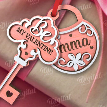 Intra απο ξύλο plywood 3mm-4mm πάχος – Πακέτο λέιζερ κλειδαριάς και κλειδιού με ετικέτες Αγίου Βαλεντίνου Δίασταση  20x20 cm INTRAFABR-110675776 - Image 13