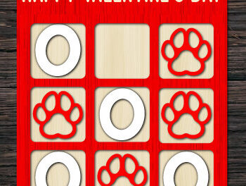 Intra απο ξύλο plywood 3mm-4mm πάχος – Παιχνίδι Valentine Tic Tac Toe Cut με λέιζερ Δίασταση  20x20 cm INTRAFABR-86806688 - Image 2