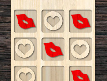 Intra απο ξύλο plywood 3mm-4mm πάχος – Παιχνίδι Valentine Tic Tac Toe Cut με λέιζερ Δίασταση  20x20 cm INTRAFABR-87300717 - Image 3