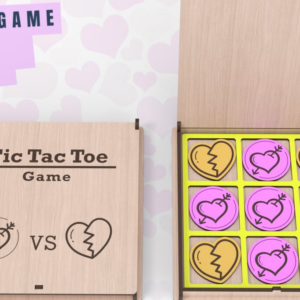 Intra απο ξύλο plywood 3mm-4mm πάχος – Παιχνίδι Valentine Tic Tac Toe | Δίασταση  20x20 cm INTRAFABR-87694294