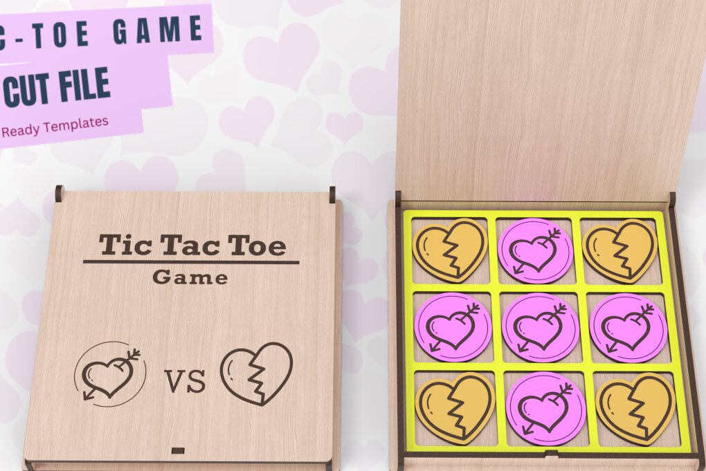 Intra απο ξύλο plywood 3mm-4mm πάχος – Παιχνίδι Valentine Tic Tac Toe | Δίασταση  20x20 cm INTRAFABR-87694294