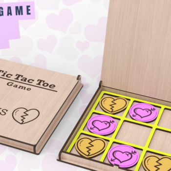 Intra απο ξύλο plywood 3mm-4mm πάχος – Παιχνίδι Valentine Tic Tac Toe | Δίασταση  20x20 cm INTRAFABR-87694294 - Image 2
