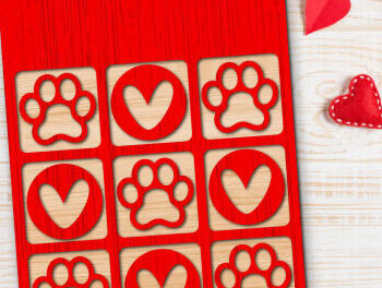 Intra απο ξύλο plywood 3mm-4mm πάχος – Παιχνίδι Valentine Tic Tac Toe Cut με λέιζερ Δίασταση  20x20 cm INTRAFABR-50826030 - Image 9