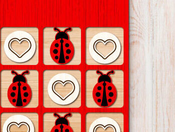Intra απο ξύλο plywood 3mm-4mm πάχος – Παιχνίδι Valentine Tic Tac Toe Cut με λέιζερ Δίασταση  20x20 cm INTRAFABR-50826030 - Image 10