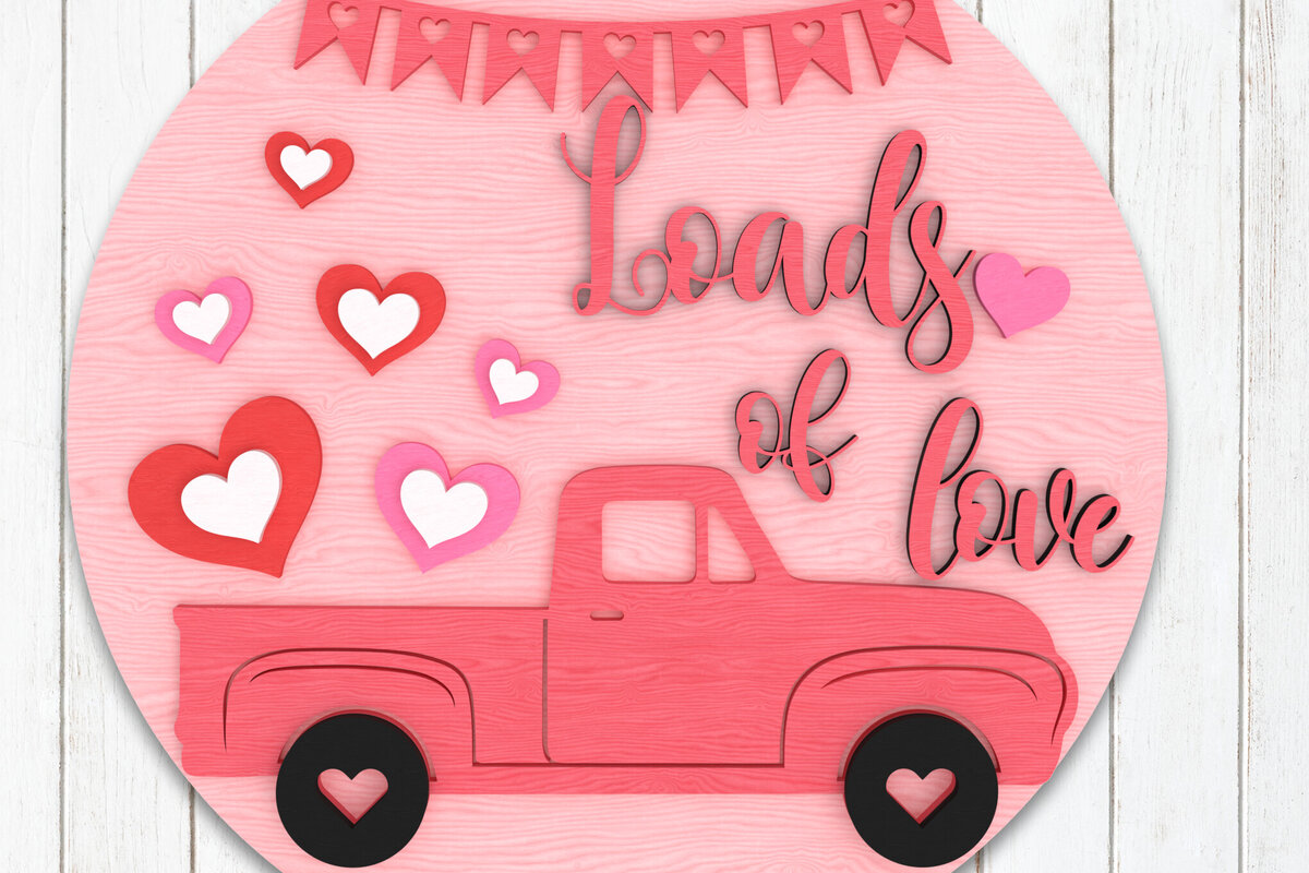 Intra απο ξύλο plywood 3mm-4mm πάχος – Σημάδι φορτηγού Αγίου Βαλεντίνου Δίασταση  20x20 cm INTRAFABR-110273637