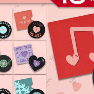 Intra απο ξύλο plywood 3mm-4mm πάχος – Πακέτο κάρτας δίσκων βινυλίου Valentine Δίασταση 20x20 cm INTRAFABR-85065792