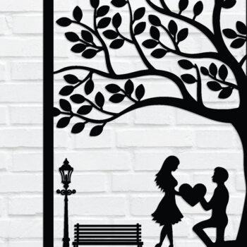 Intra απο ξύλο plywood 3mm-4mm πάχος – Βαλεντίνο Wall Art-Cutfile Laser γάμου Δίασταση  40x30 cm INTRAFABR-89609792 - Image 1