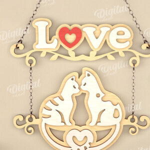 Intra απο ξύλο plywood 3mm-4mm πάχος – Διακόσμηση τοίχου Αγίου Βαλεντίνου Πακέτο κοπής με λέιζερ Δίασταση  40x30 cm INTRAFABR-111988025