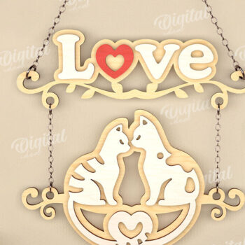 Intra απο ξύλο plywood 3mm-4mm πάχος – Διακόσμηση τοίχου Αγίου Βαλεντίνου Πακέτο κοπής με λέιζερ Δίασταση  40x30 cm INTRAFABR-111988025 - Image 1