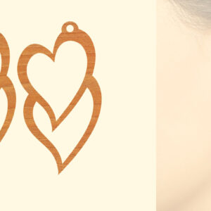 Intra απο ξύλο plywood 3mm-4mm πάχος – Valentine Ξύλινα Σκουλαρίκια Δίασταση  5x5 cm INTRAFABR-87192417