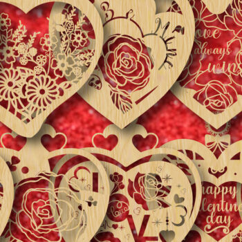 Intra απο ξύλο plywood 3mm-4mm πάχος – Βαλεντίνο Ξύλινο Στολίδι Καρδιάς 1007 Δίασταση  20x20 cm INTRAFABR-90010932 - Image 1