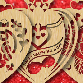 Intra απο ξύλο plywood 3mm-4mm πάχος – Βαλεντίνο Ξύλινο Στολίδι Καρδιάς 1007 Δίασταση  20x20 cm INTRAFABR-90010932 - Image 2