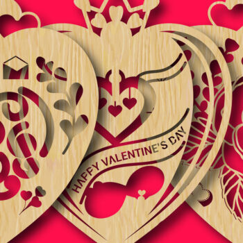 Intra απο ξύλο plywood 3mm-4mm πάχος – Βαλεντίνο Ξύλινο Στολίδι Καρδιάς 1007 Δίασταση  20x20 cm INTRAFABR-90010932 - Image 3