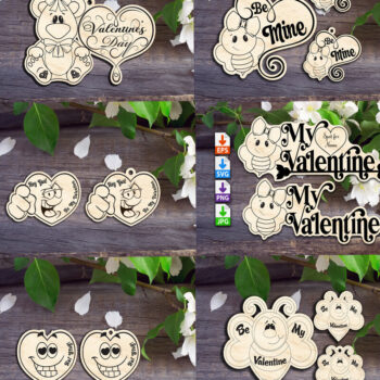 Intra απο ξύλο plywood 3mm-4mm πάχος – Μίνι πακέτο Valentines 14 Pattern Δίασταση  20x20 cm INTRAFABR-56735557 - Image 1