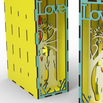 Intra απο ξύλο plywood 3mm-4mm πάχος – Valentines Book Nook,, Δίασταση  20x20 cm INTRAFABR-82368896 - Image 1