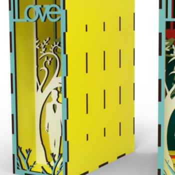 Intra απο ξύλο plywood 3mm-4mm πάχος – Valentines Book Nook,, Δίασταση  20x20 cm INTRAFABR-82368896 - Image 2