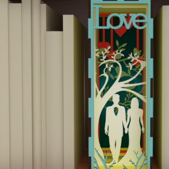 Intra απο ξύλο plywood 3mm-4mm πάχος – Valentines Book Nook,, Δίασταση  20x20 cm INTRAFABR-82368896 - Image 3